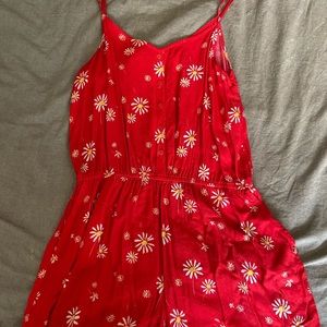 Red Floral romper